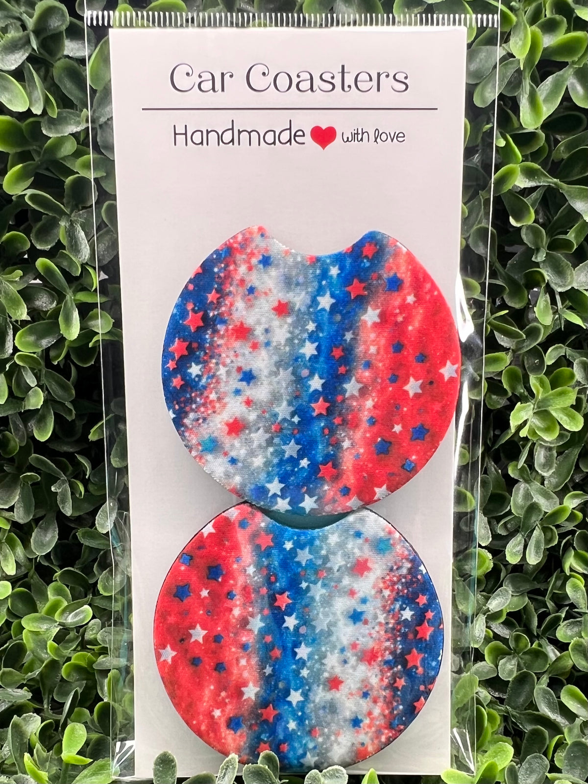 Car Coasters - Red, White, Blue