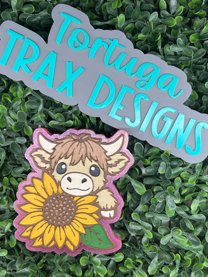 Highland Cow w/ Sunflower (Custom Option Available)