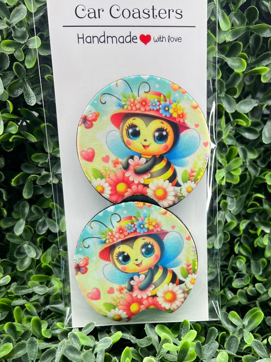 Car Coasters - Cute Bee