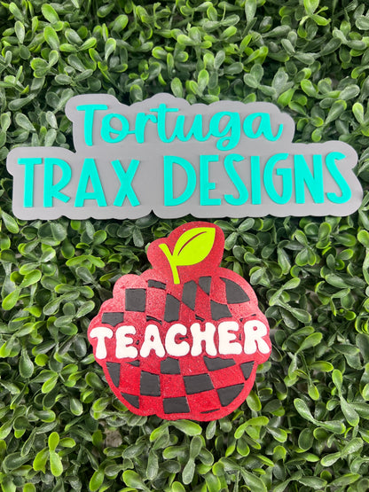 Pink Apple Punch - Checkered Teacher Apple(Custom Option Available)