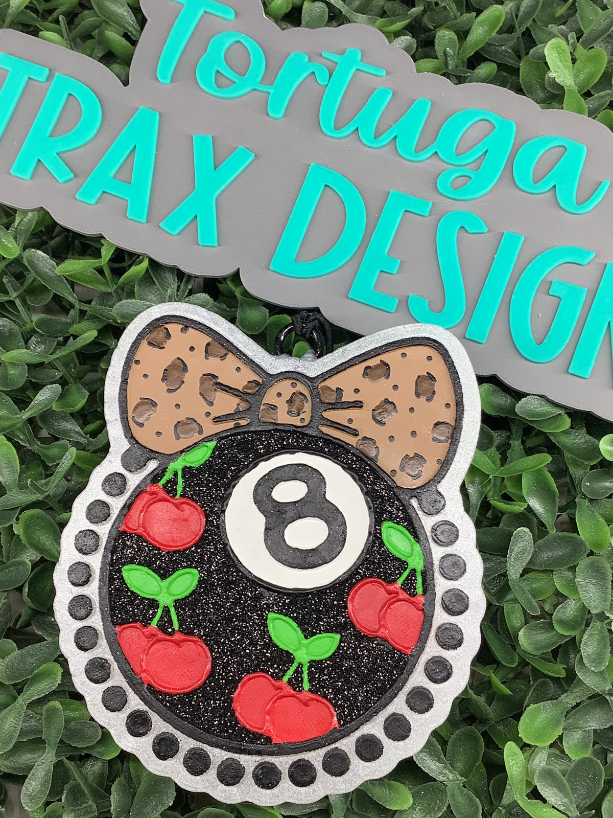 8 Ball w/ Cherries & Bow (Custom Order Here)